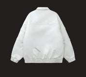 SPP Black-White Strap Leather Jacket