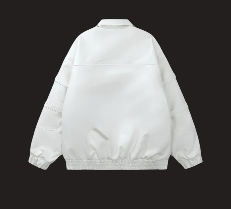 SPP Black-White Strap Leather Jacket