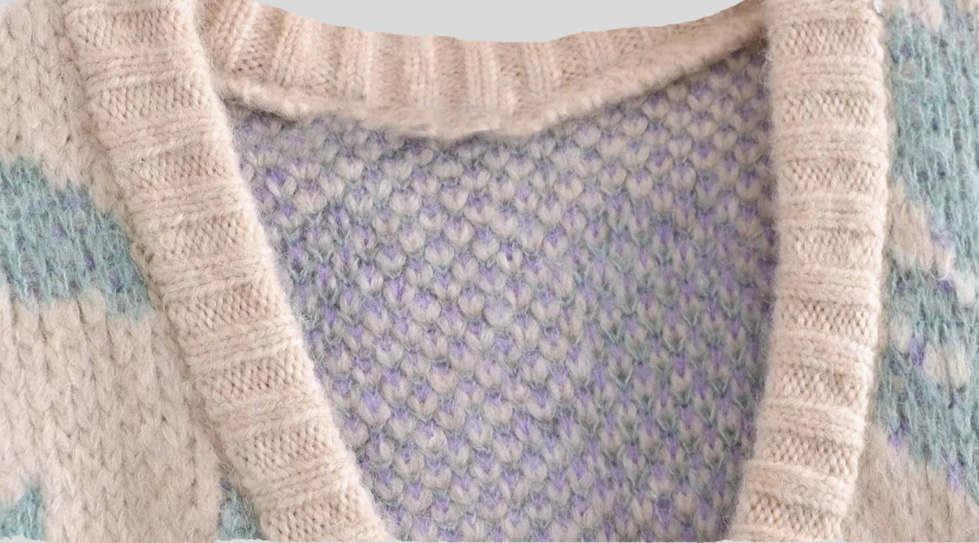 Wool Vest with Floral Weave