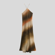 SHER Beaded-Back Cotton Midi Dress