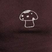 Brown Tank with Mushroom Embroidery