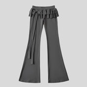Tie-Flounce Flare Pants