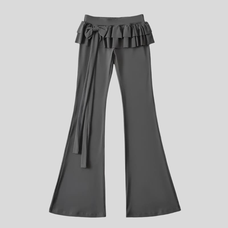 Tie-Flounce Flare Pants
