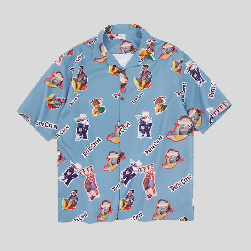 Cartoon Print Shirt Shirt
