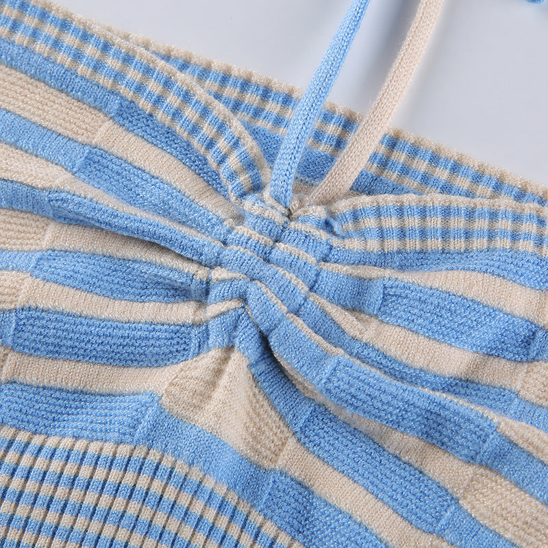 Sky Stripe Tie Shirt