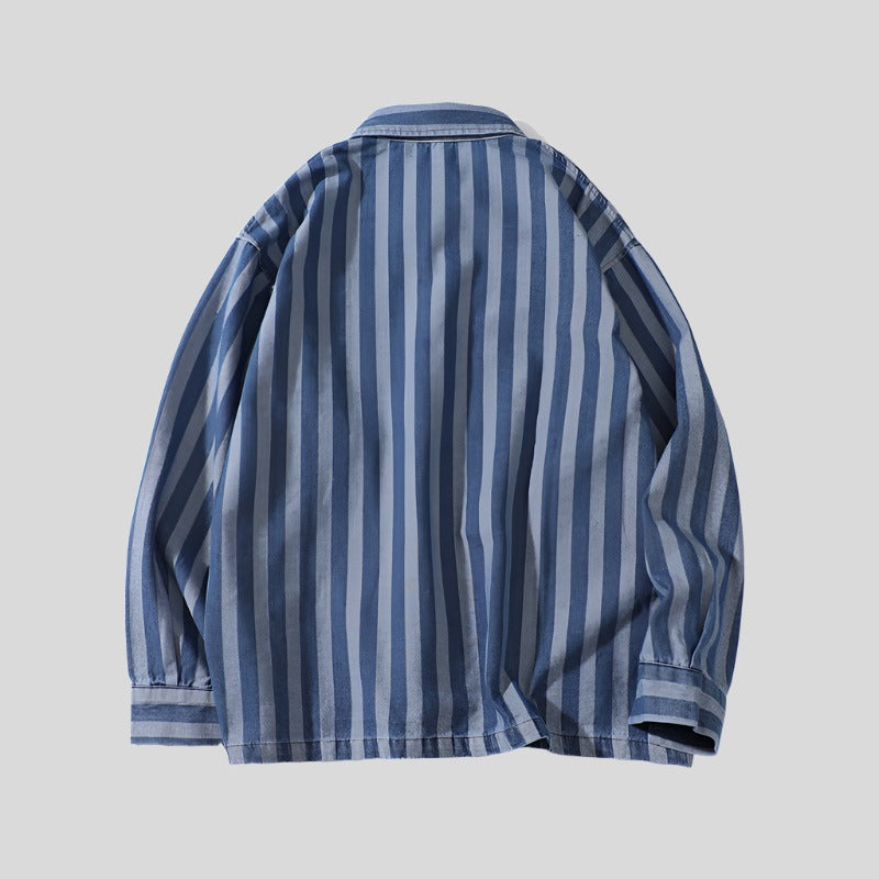 Thick Striped Denim Shirt