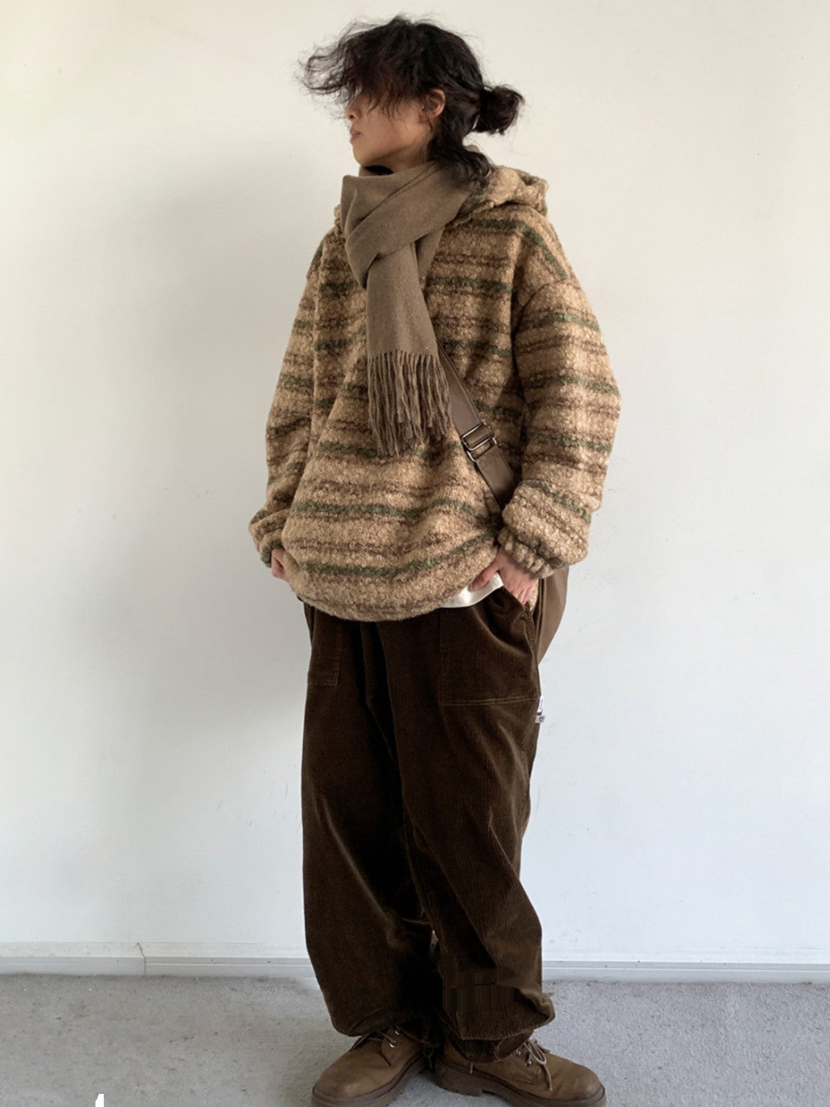 Vintage Brown-Tone Sweater Coat