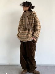 Vintage Brown-Tone Sweater Coat
