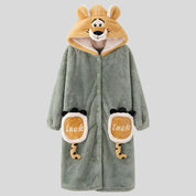 Open Onesie with Animal Embroidery