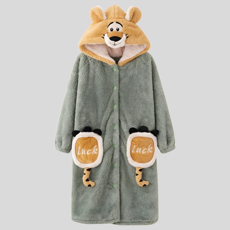 Open Onesie with Animal Embroidery