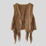 Rustic Brown Fringe Vest