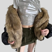 Down Coat with Fur Trim