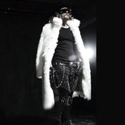 Black & White Long Fur Coat