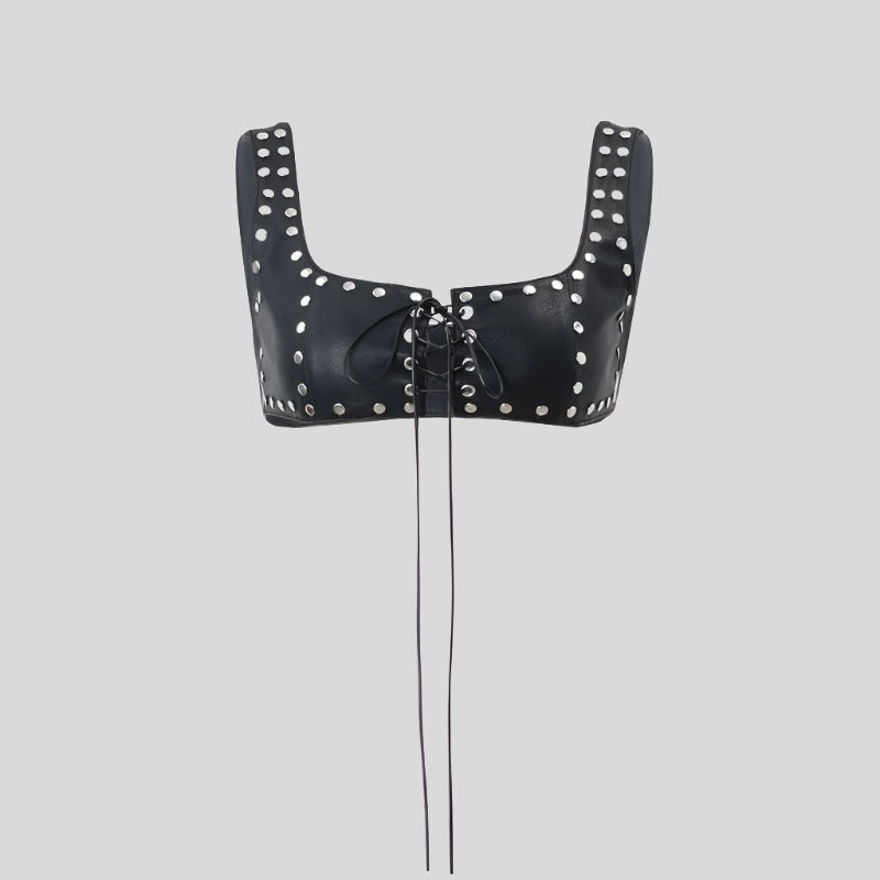 YUN Leather Crop Top