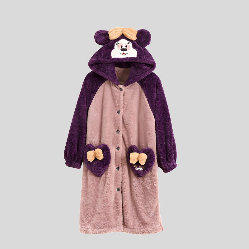 Open Onesie with Animal Embroidery
