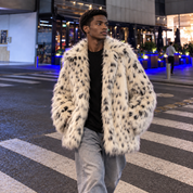 Spliced Faux Fox Fur Coat