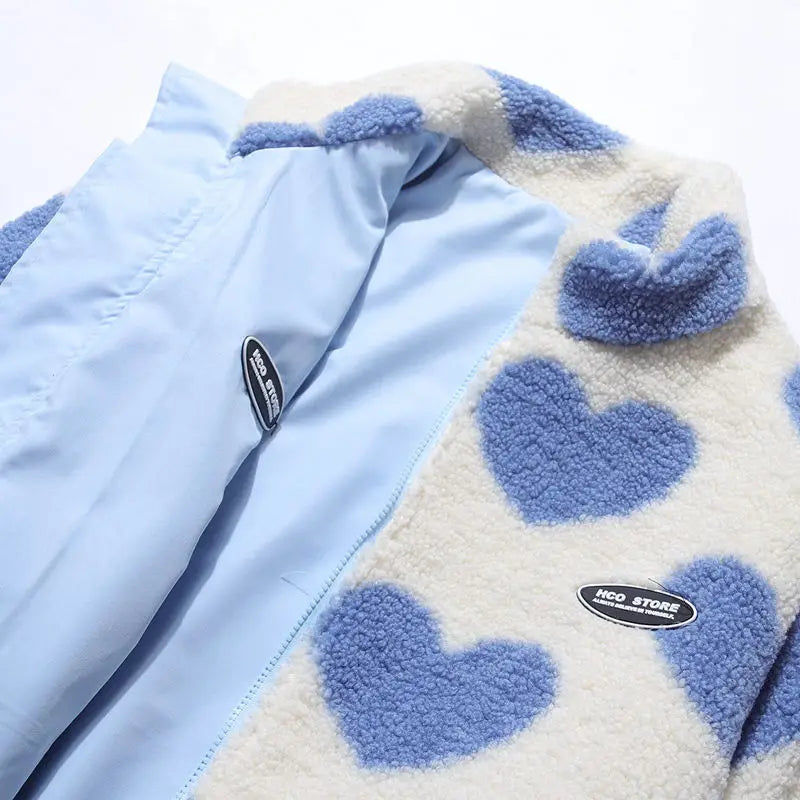 LOVE Multicolor Heart Fur Coat
