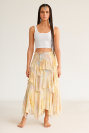 Classic Colorful Fringed Skirt