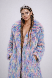 Colorful fur coat - star