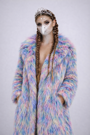 Colorful fur coat - star