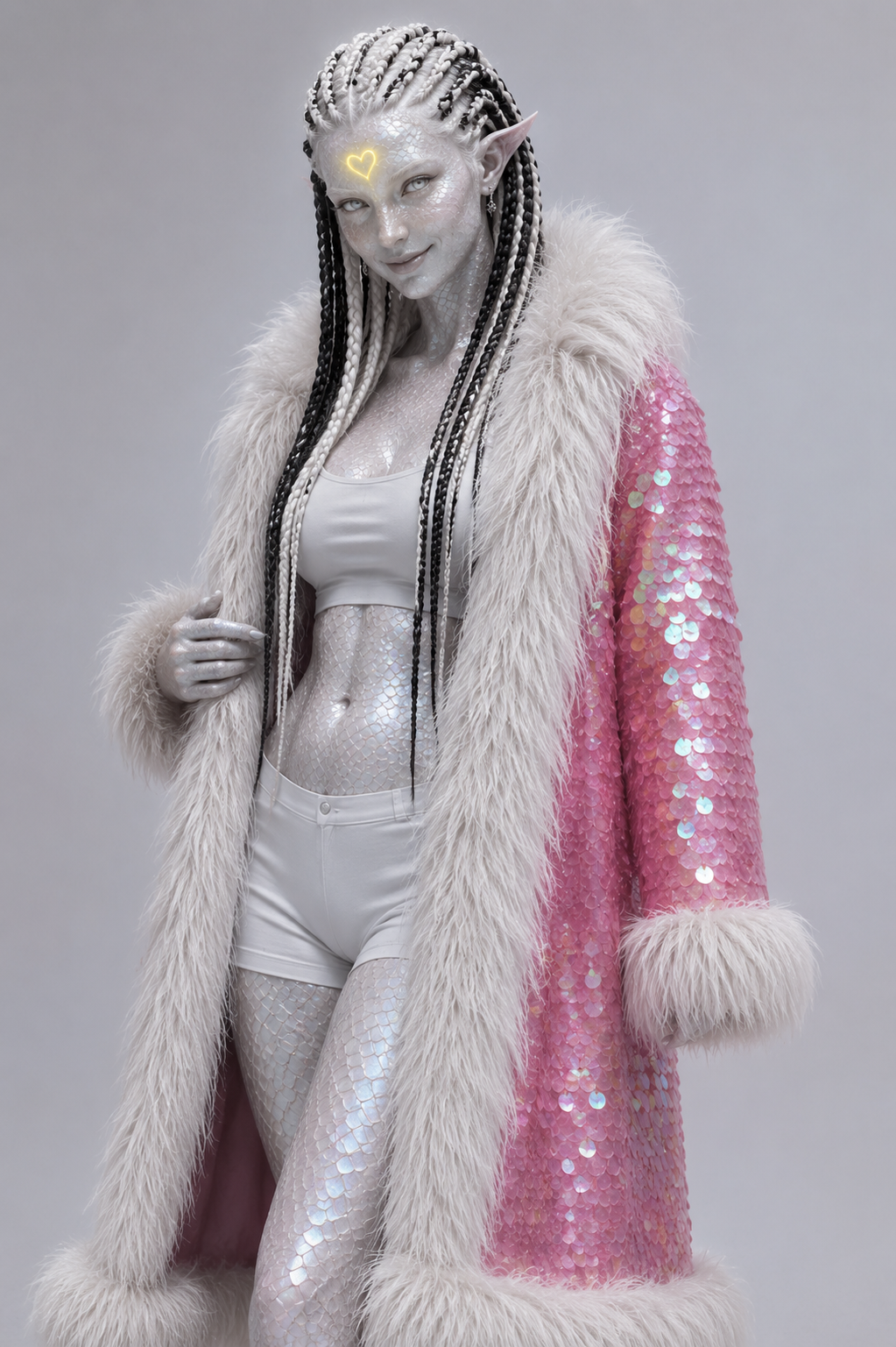 Colorful sequin fur coat - Shayli