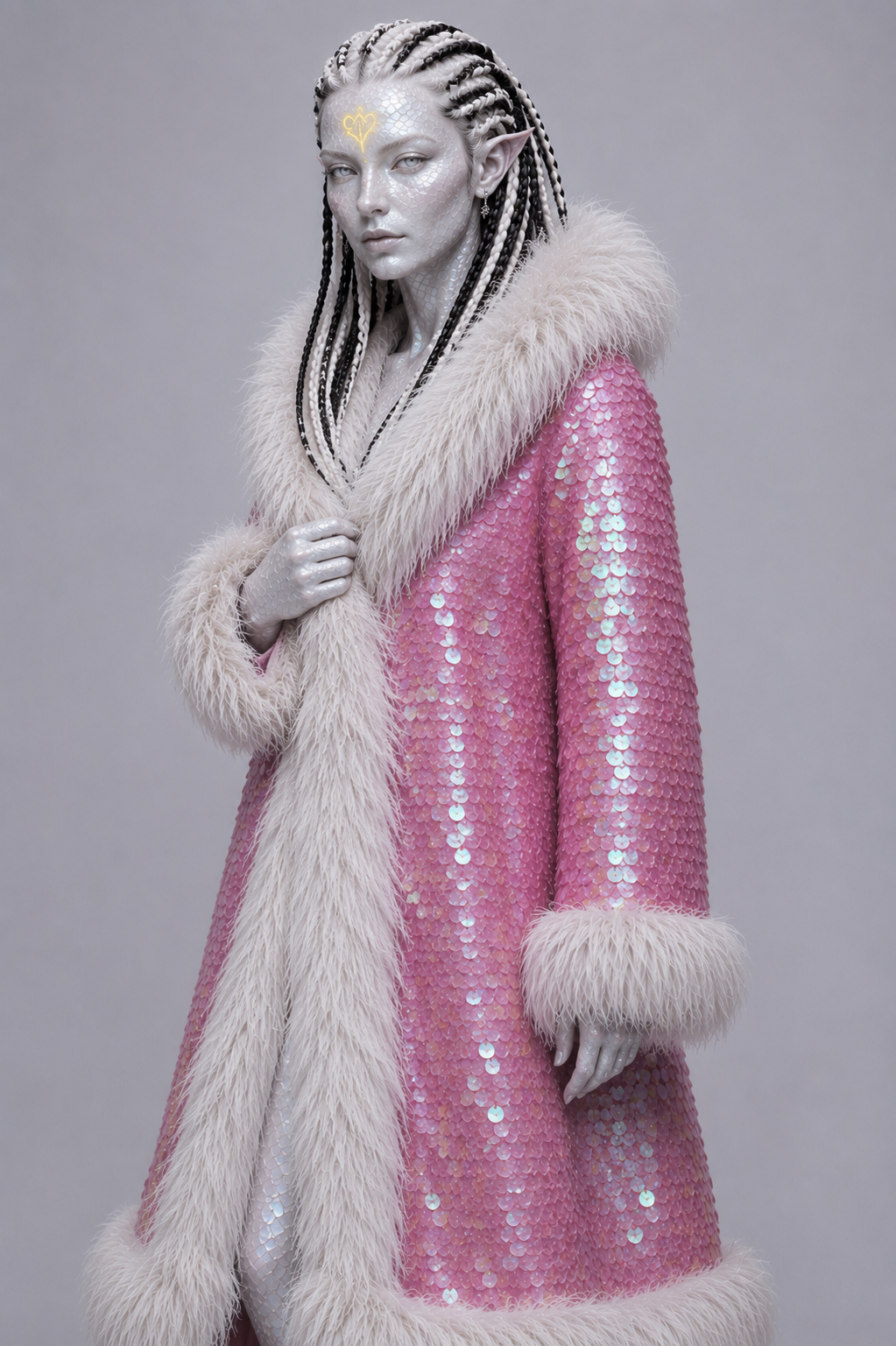 Colorful sequin fur coat - Shayli