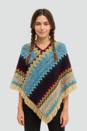 Tony Warm Colorful Poncho