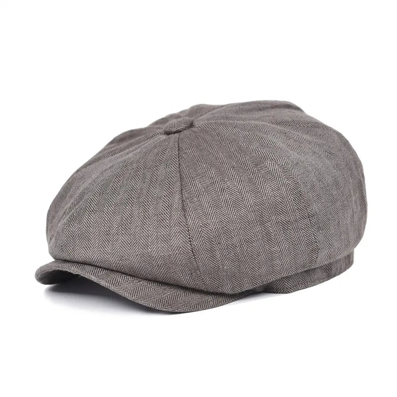 Herringbone Linen Cap