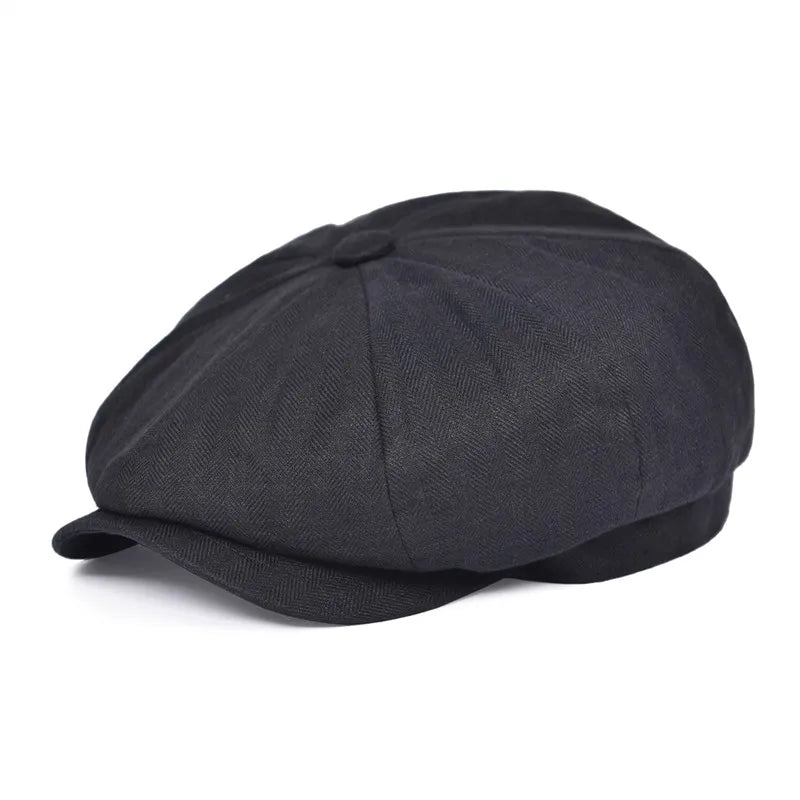 Herringbone Linen Cap