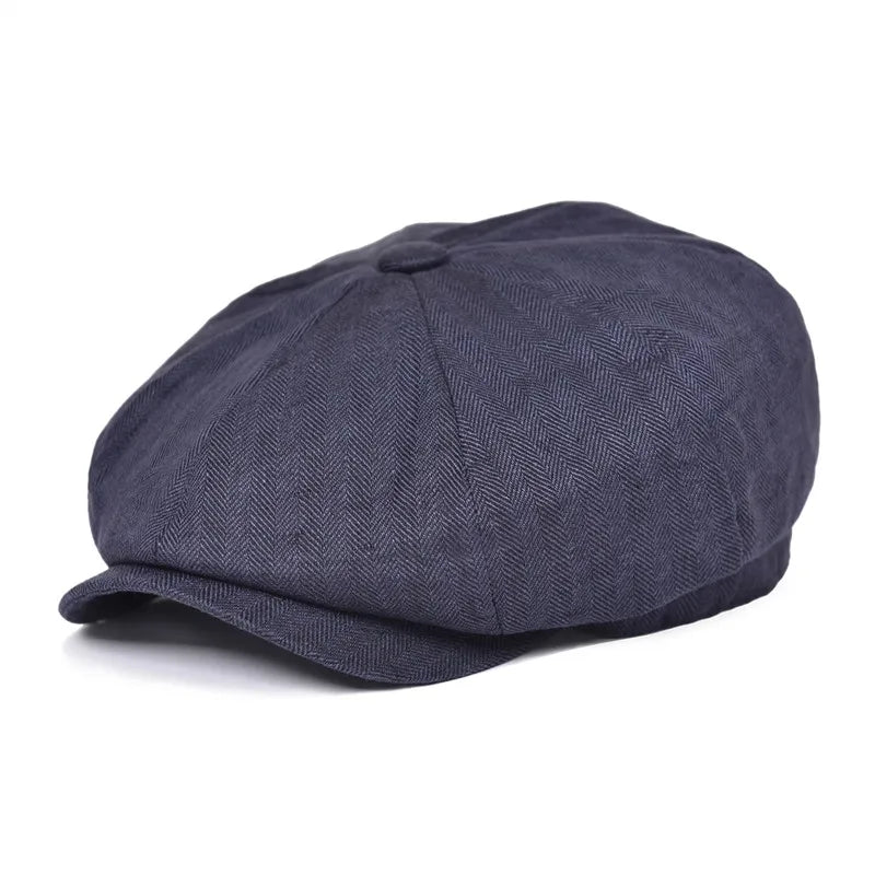 Herringbone Linen Cap