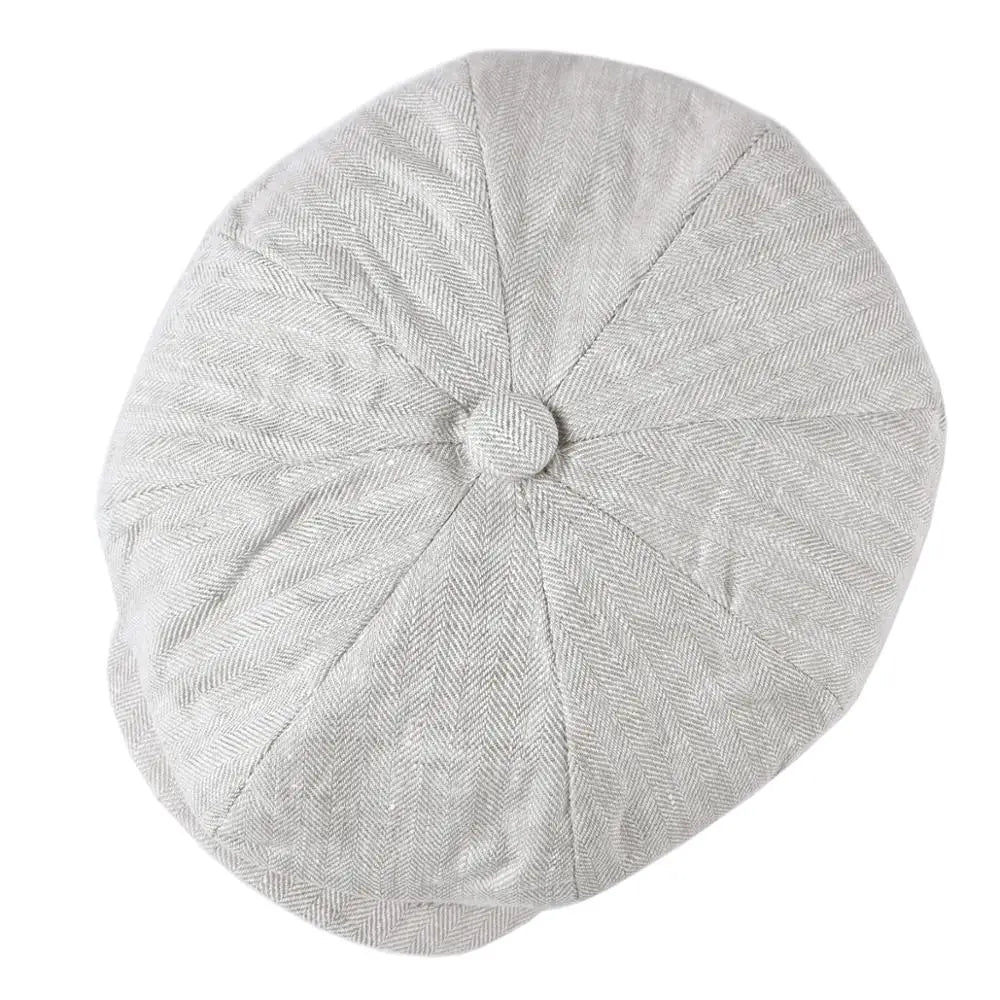 Herringbone Linen Cap