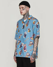 Cartoon Print Shirt Shirt