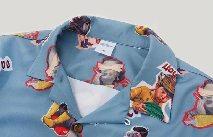 Cartoon Print Shirt Shirt