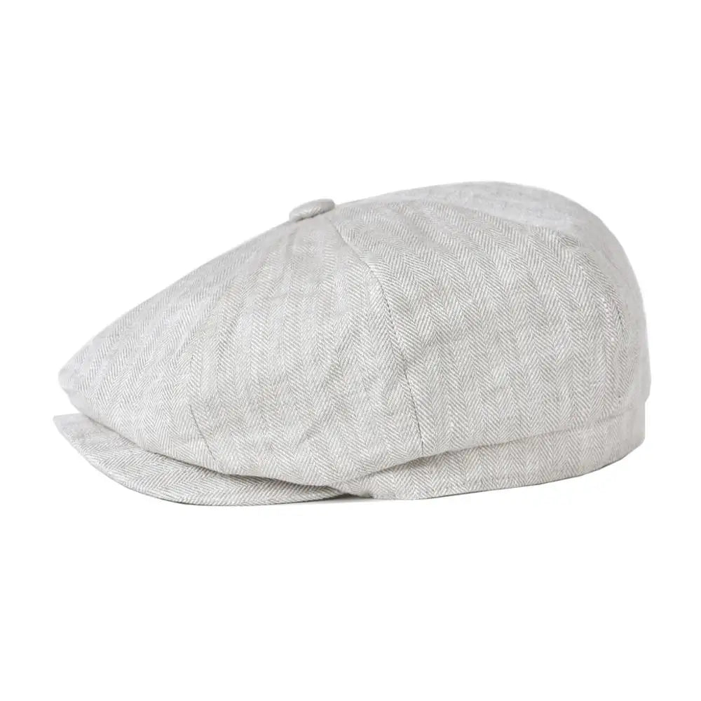 Herringbone Linen Cap