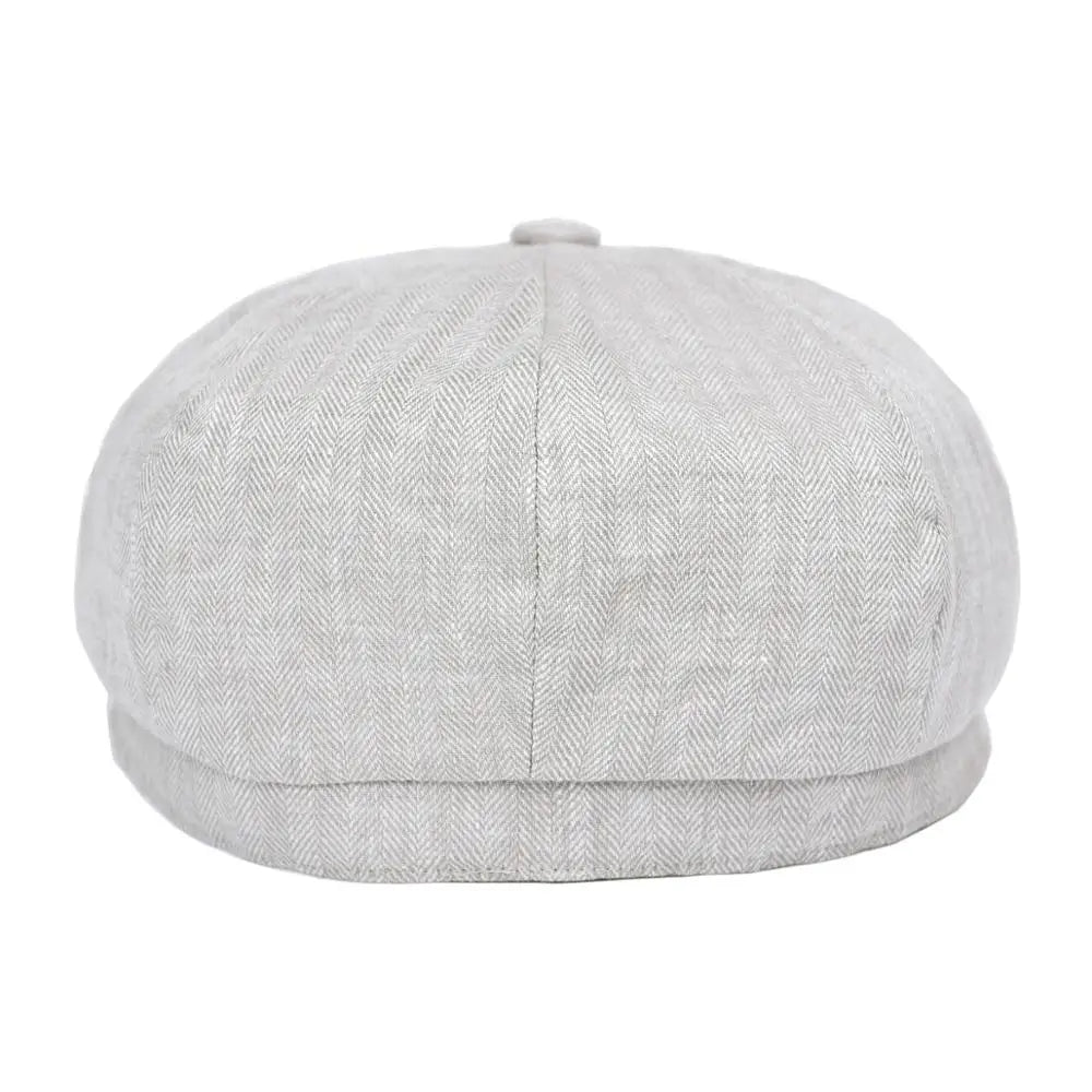 Herringbone Linen Cap