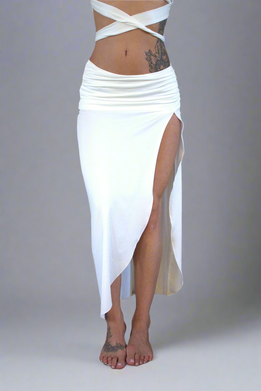 ORTAL White Tie Top & Skirt Set