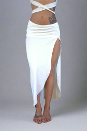 ORTAL White Tie Top & Skirt Set