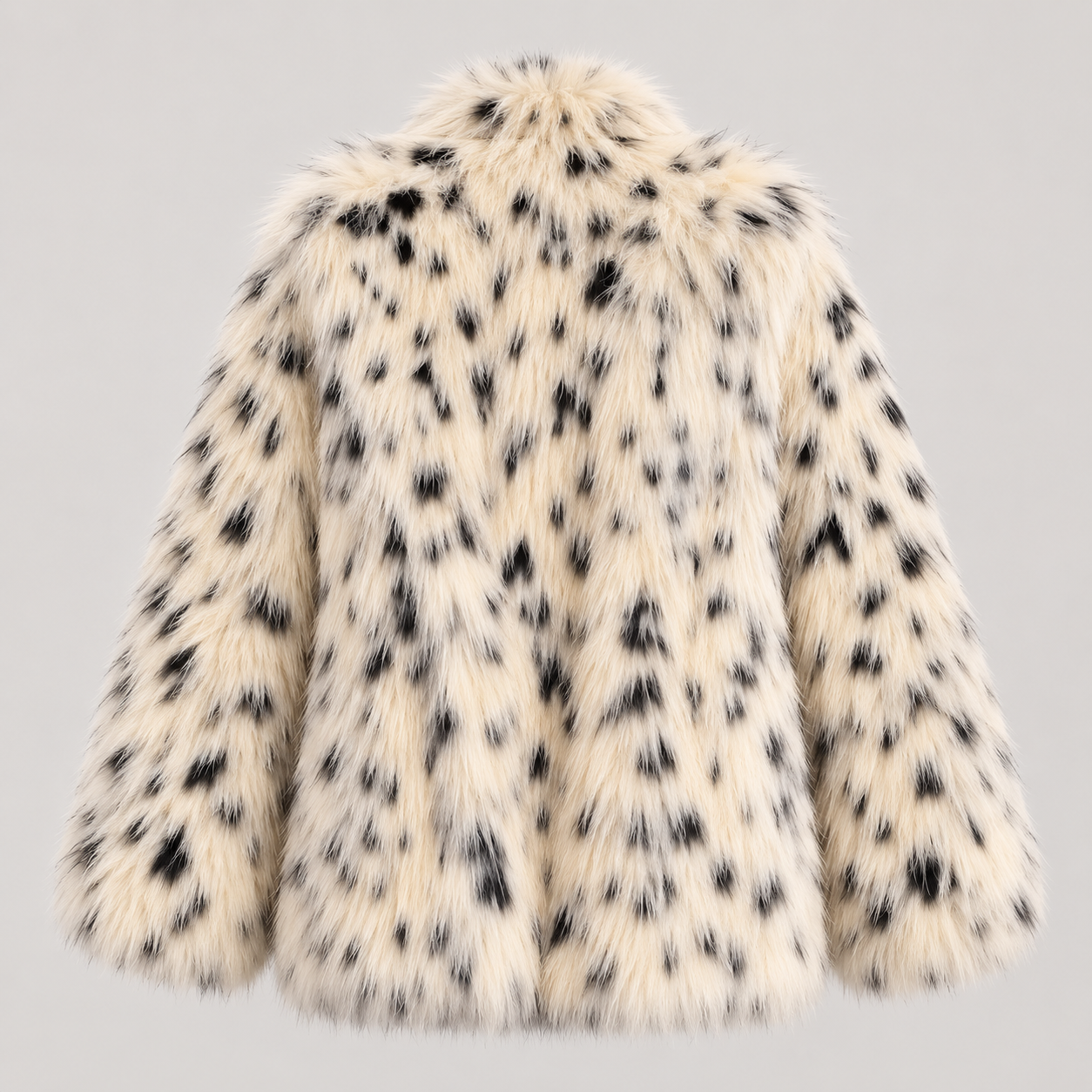 Spliced Faux Fox Fur Coat