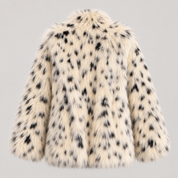 Spliced Faux Fox Fur Coat