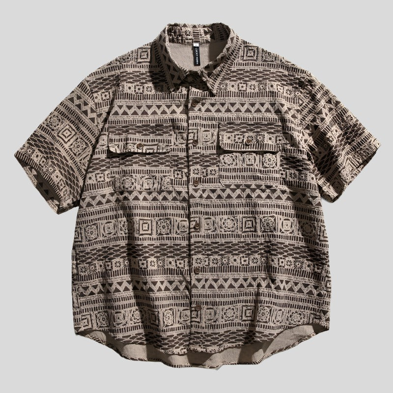 U Embroidered Crop Shirt