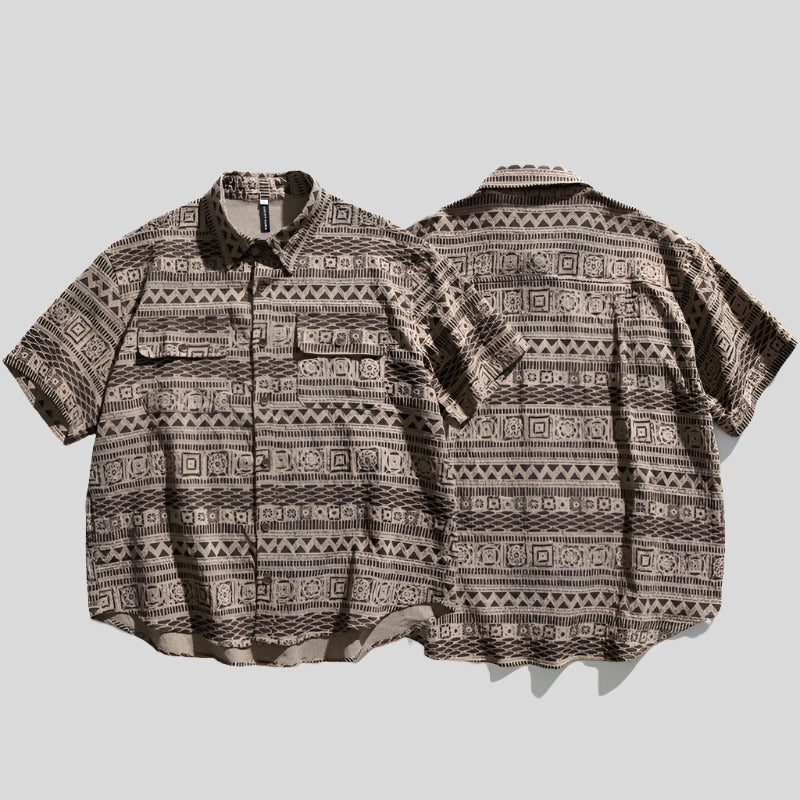 U Embroidered Crop Shirt