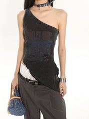 SI One-Sleeve Pink Top
