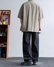 Men's Plaid Cotton Cargo Shirt