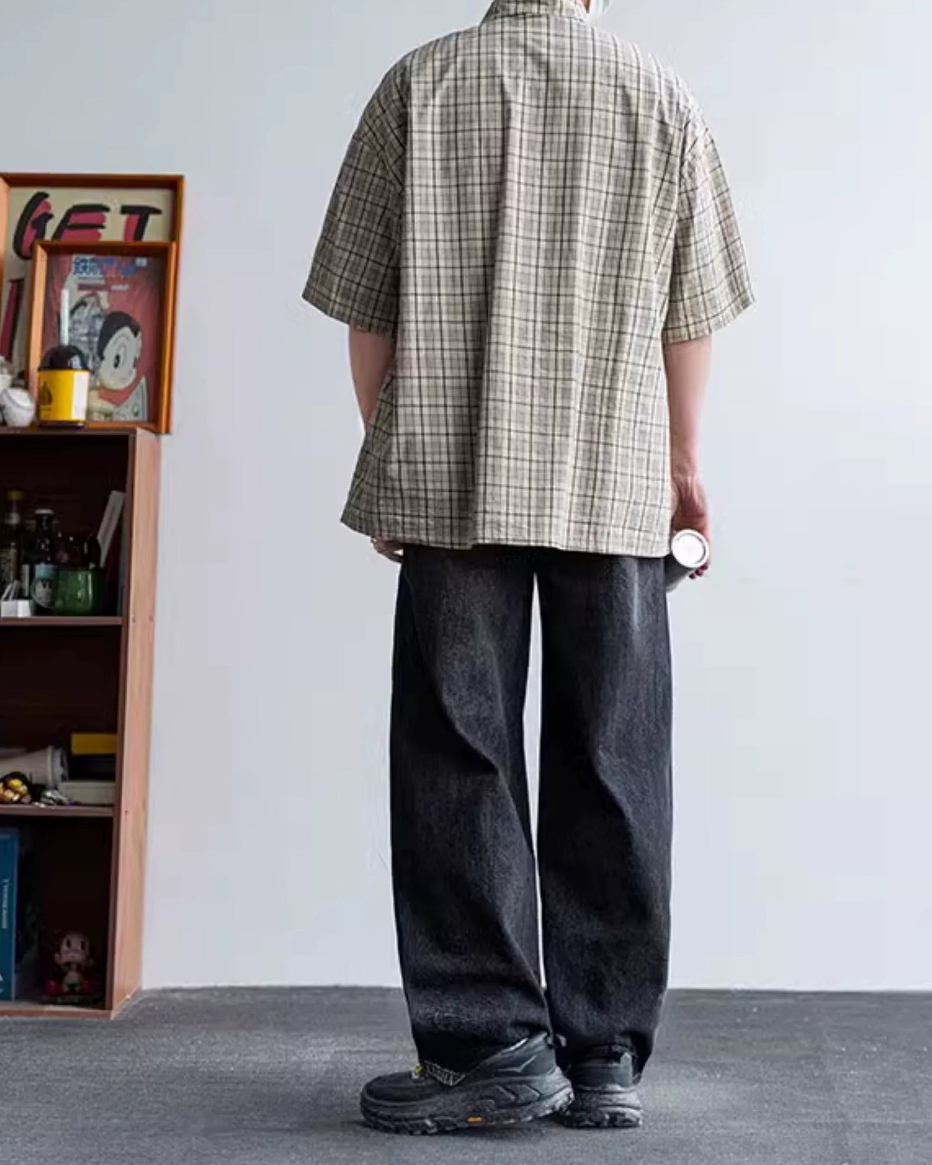 Men's Plaid Cotton Cargo Shirt