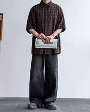 Men's Plaid Cotton Cargo Shirt