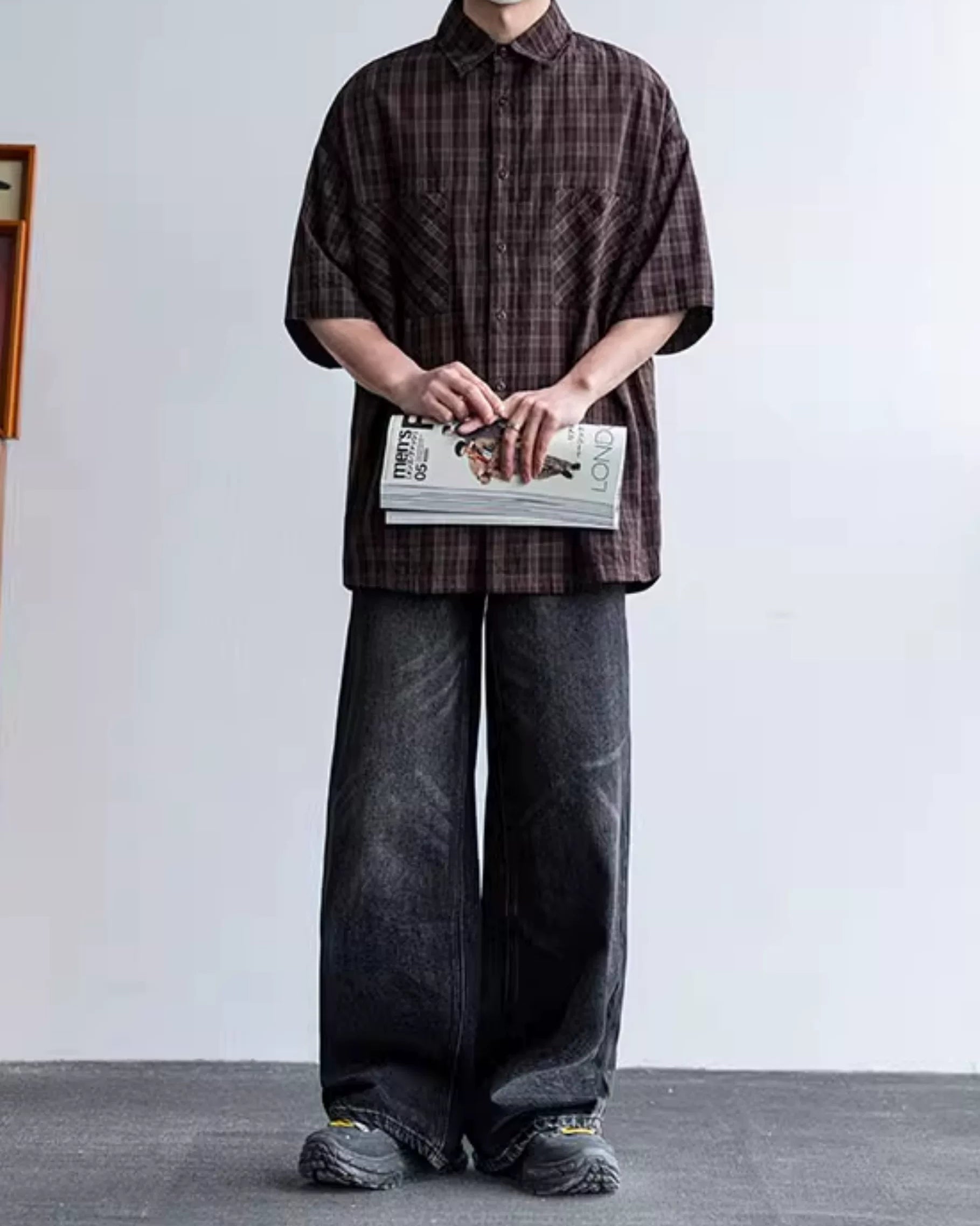 Men's Plaid Cotton Cargo Shirt
