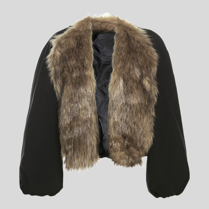 Down Coat with Fur Trim