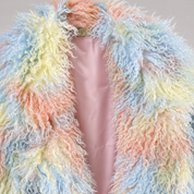 Colorful Printed Faux Fur Coat