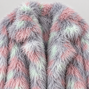 Colorful Printed Faux Fur Coat