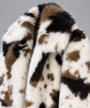 Cow Print Faux Fur Coat